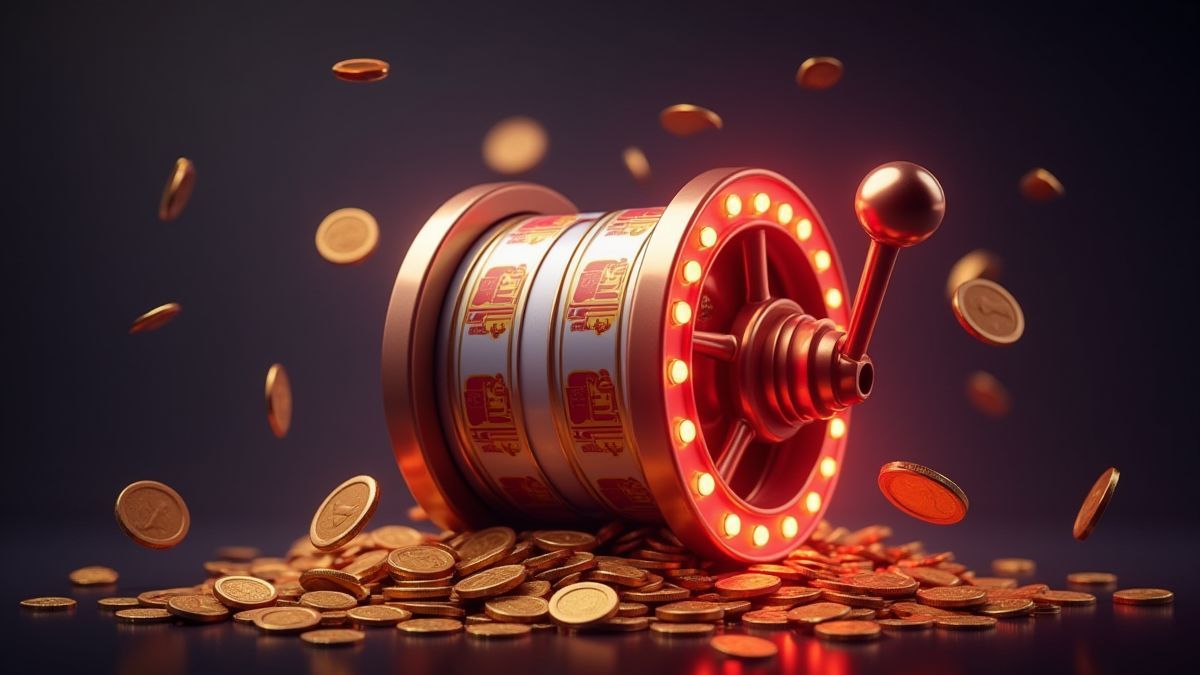 Reel dynamique avec lumières brillantes et pièces sortant.