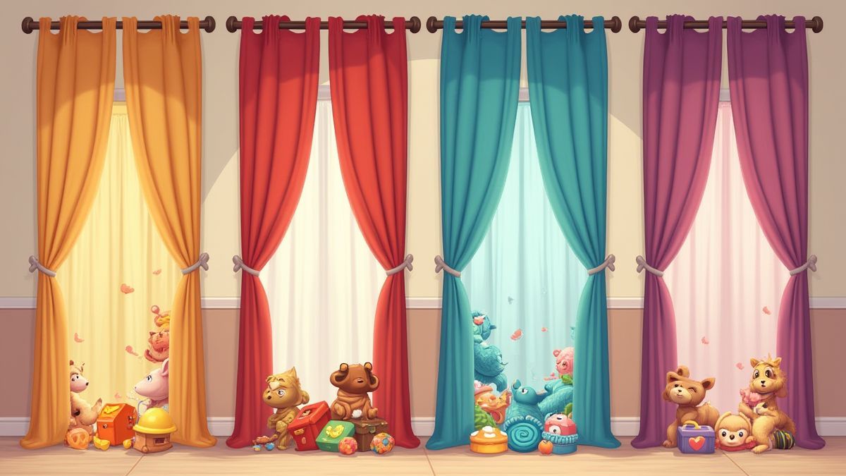 Cortinas animadas con premios ocultos detrás.