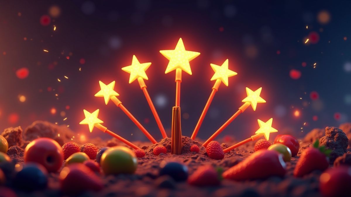 Sterne füllen einen Meter an einem Spielautomaten.