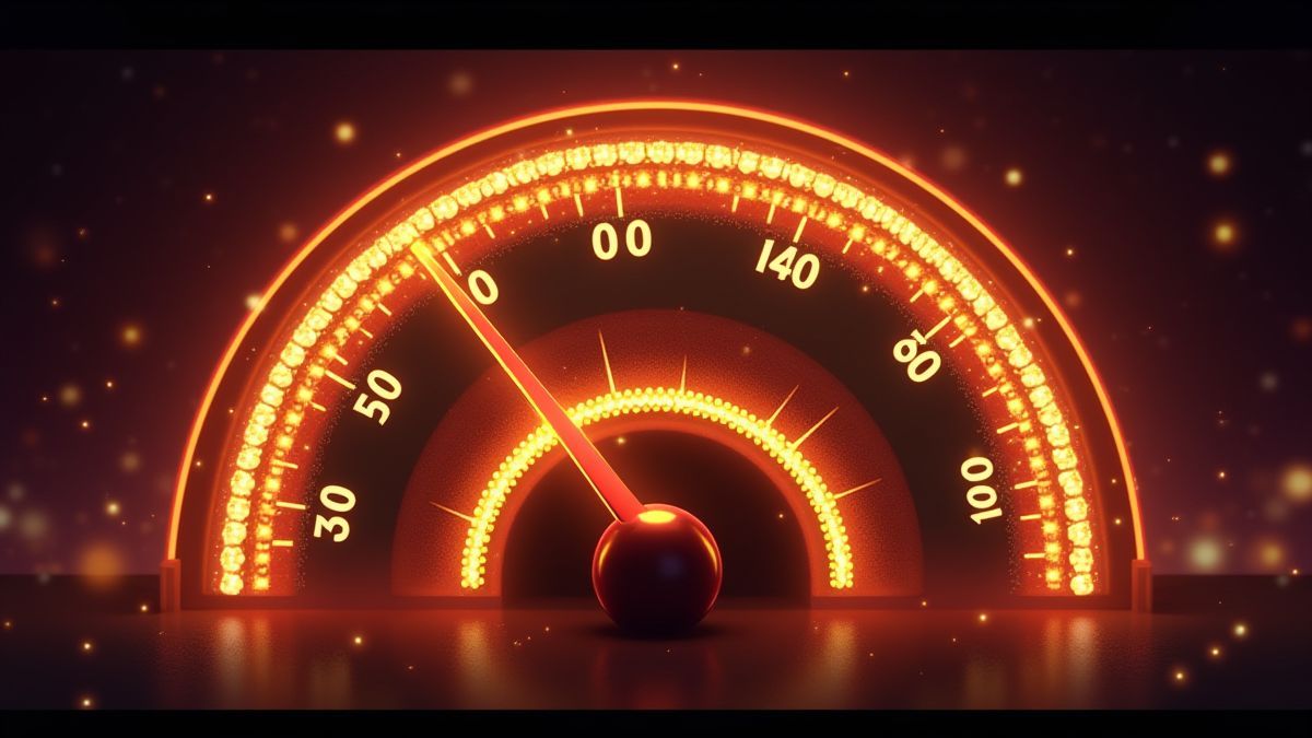 Medidor de jackpot brillante con luces estilo retro.