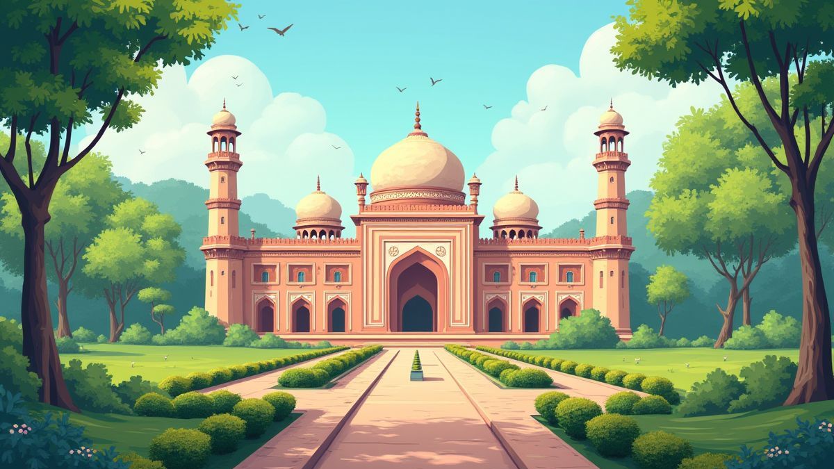 Palais indien entouré de jardins