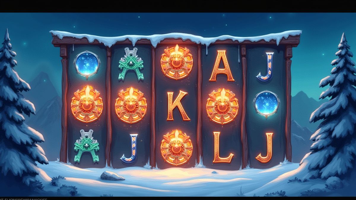 Carretes em expansão com símbolos brilhantes.