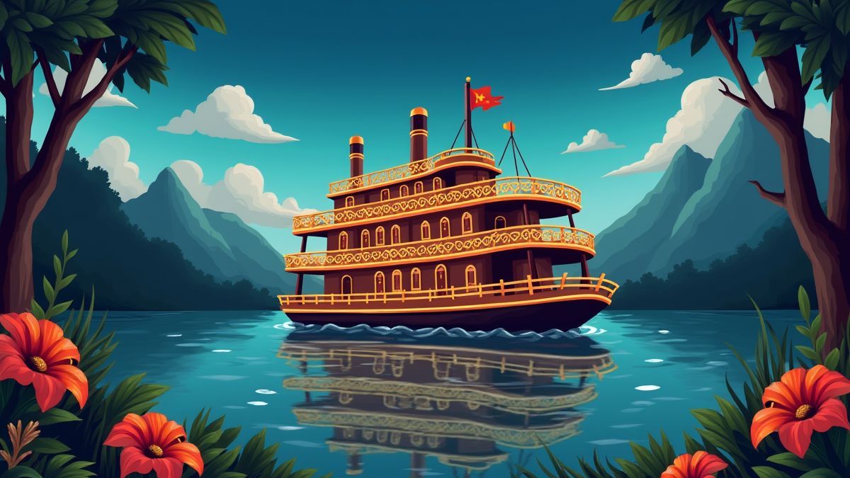 Interface de cassino simples e fácil de usar com temática de barco.