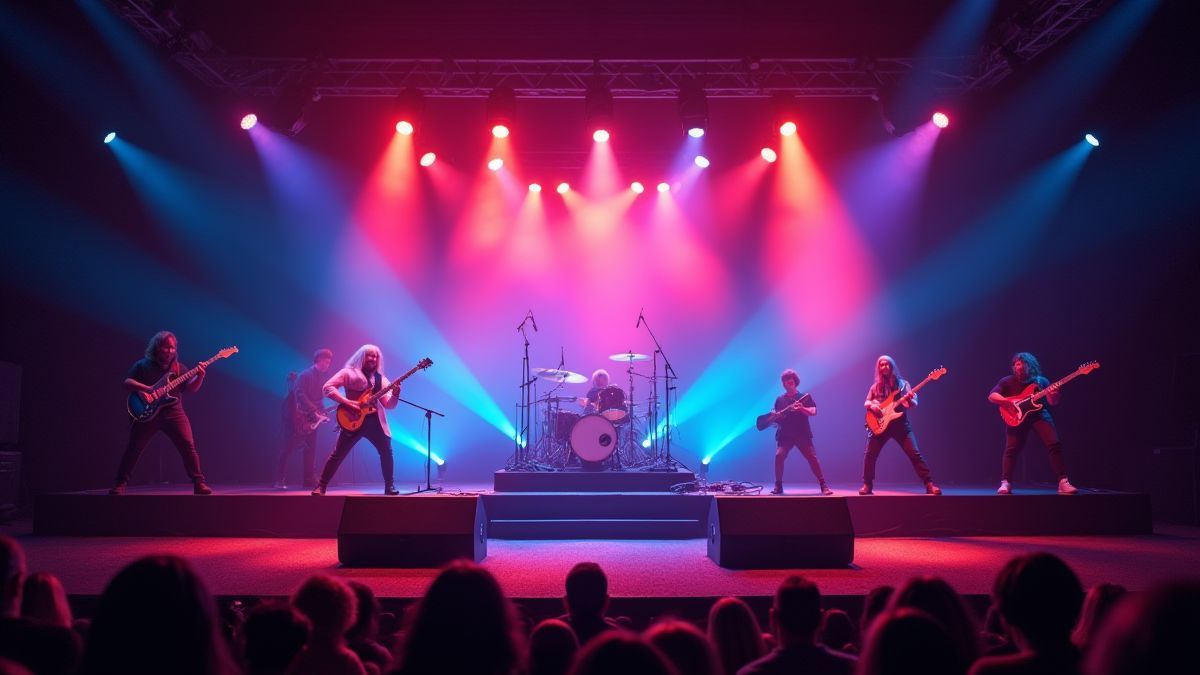 Scène de concert de rock animée