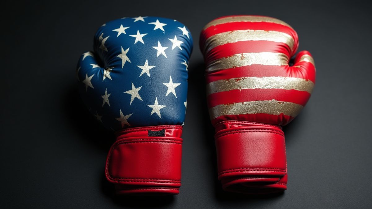 Boxhandschuhe mit dem Design der amerikanischen Flagge.