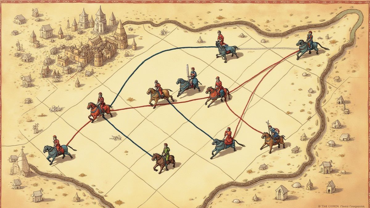 Strategische kaart van Romeinse strijdwagenraces