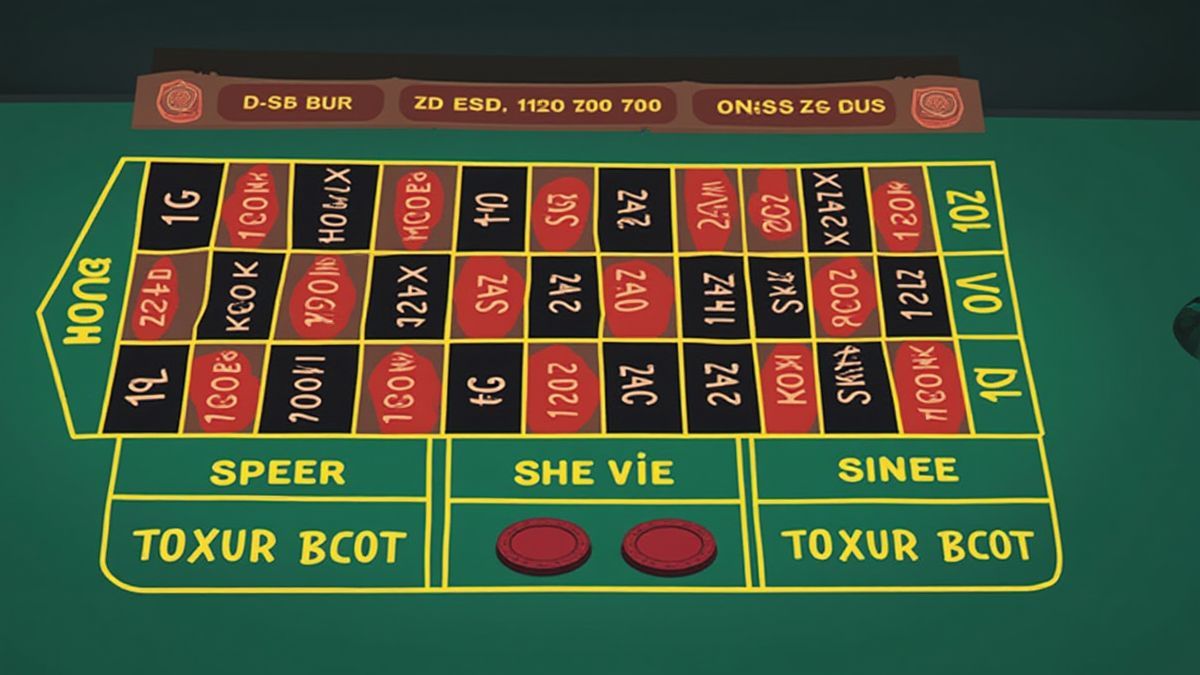 Illustratie van een roulette strategie met fiches op de inzettafel.