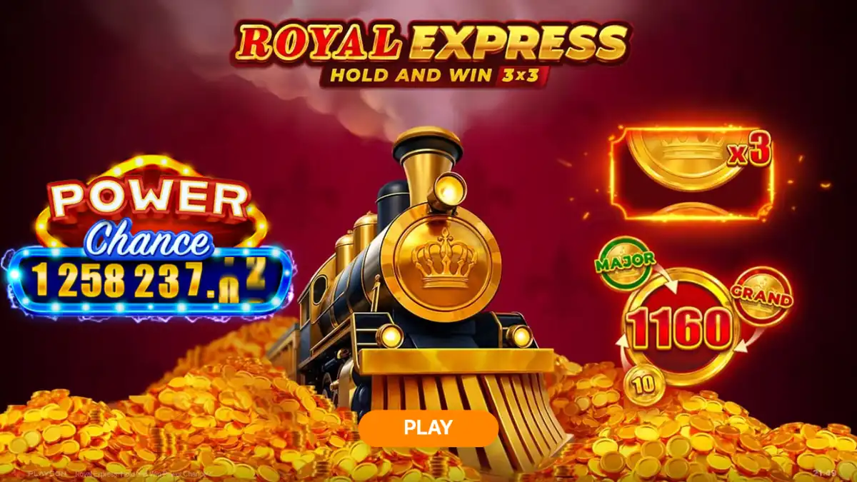 Écran d'introduction de Royal Express: Hold and Win Power Chance avec le jackpot Power Chance