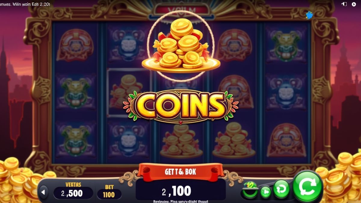 Colorful betting interface on a slot machine