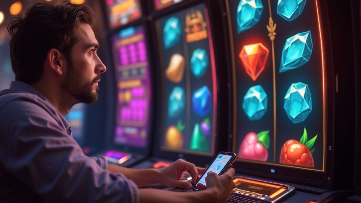 Player thinking strategies while observing the reels of gemstones.