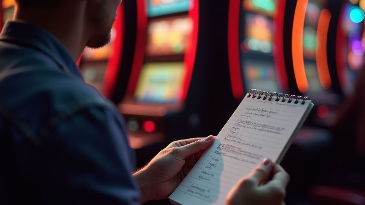 Jugador planeando estrategia en un slot.