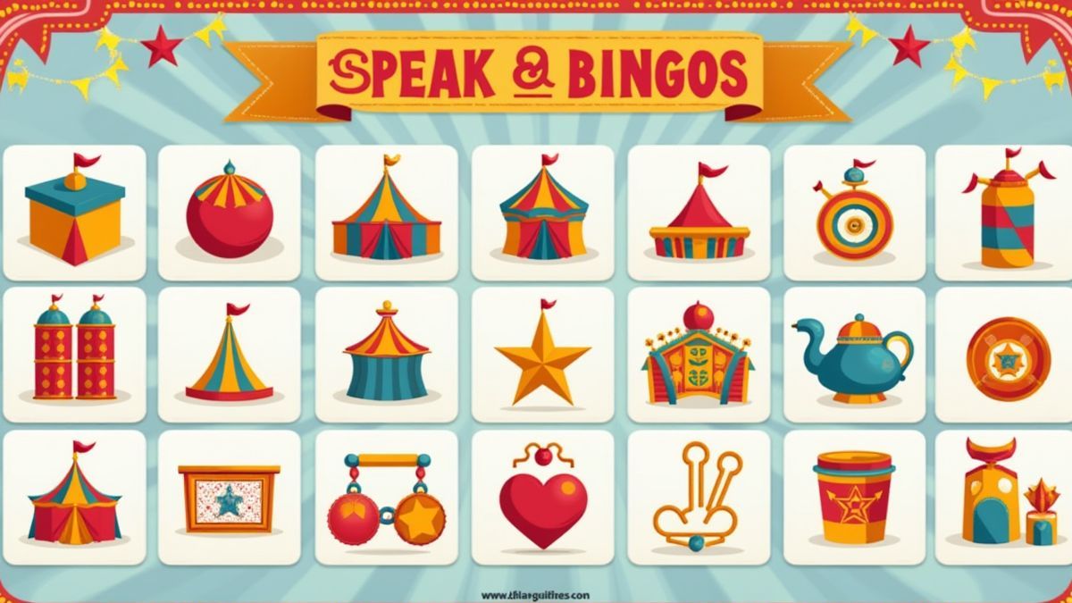 Bingo card with carnival symbols.