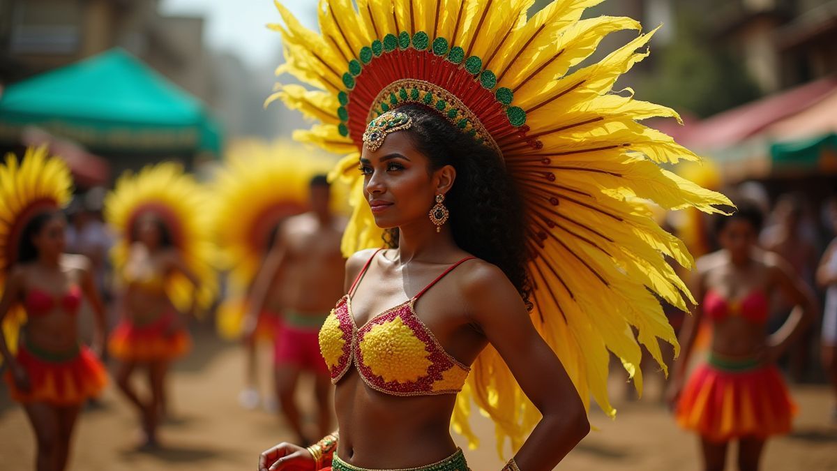 Danseuse brésilienne dans un carnaval joyeux