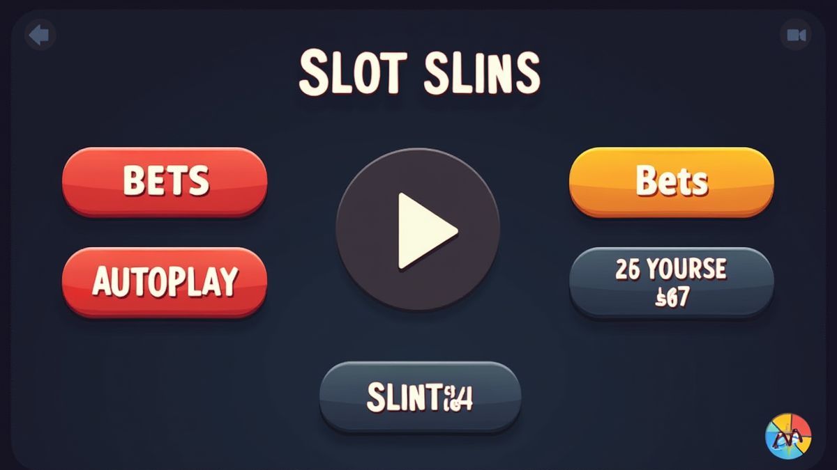 Interfaz de slot con botones claramente etiquetados para apuestas y giros automáticos.
