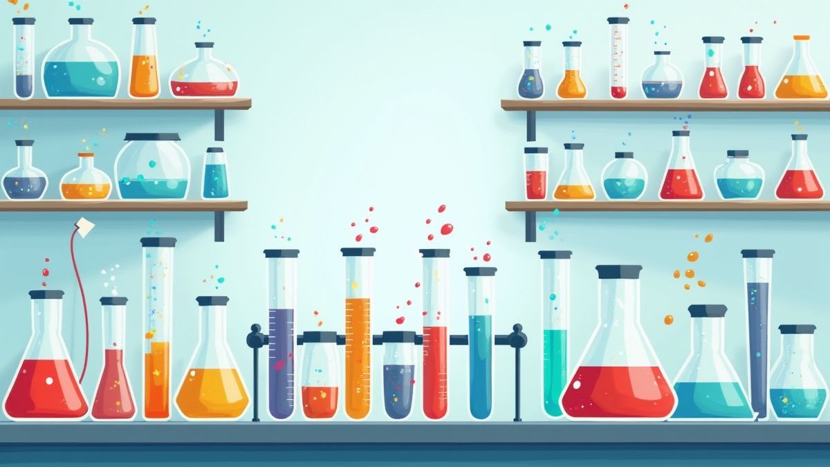 Laborgeräte und Reagenzgläser in einem wissenschaftlichen Umfeld