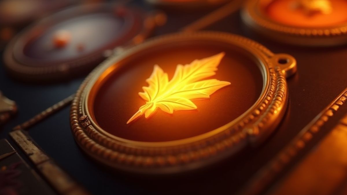 Shining golden plate on a slot reel.