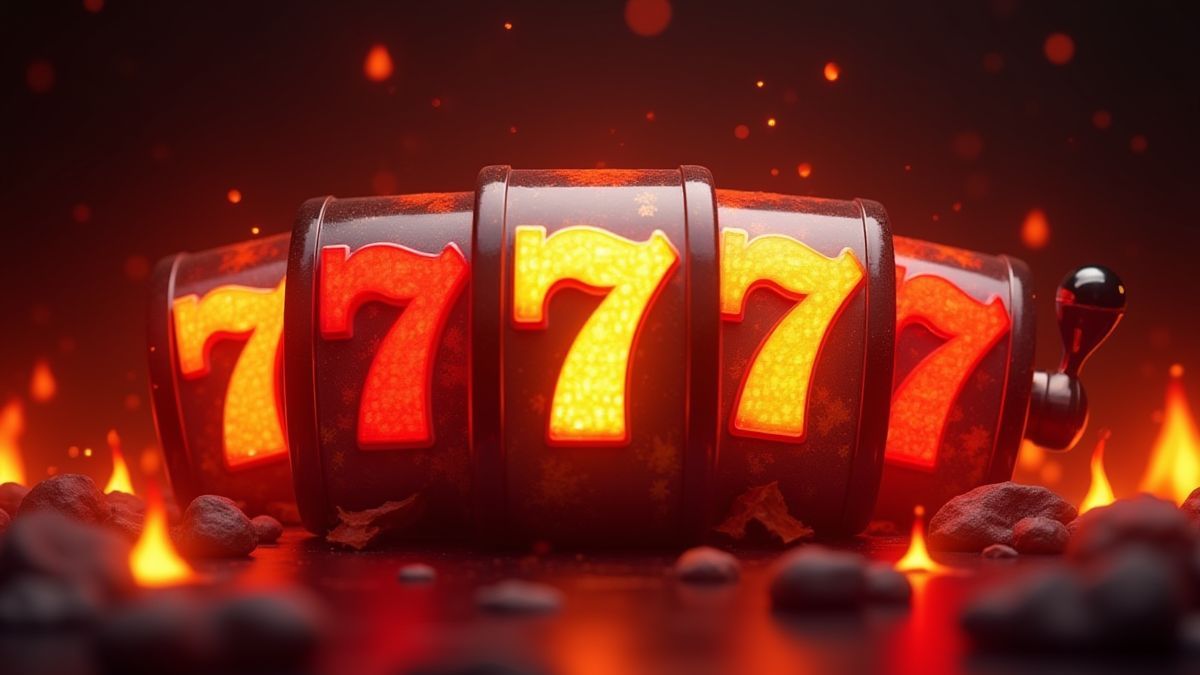 Spielautomaten-Symbole mit retroästhetik und Glut.