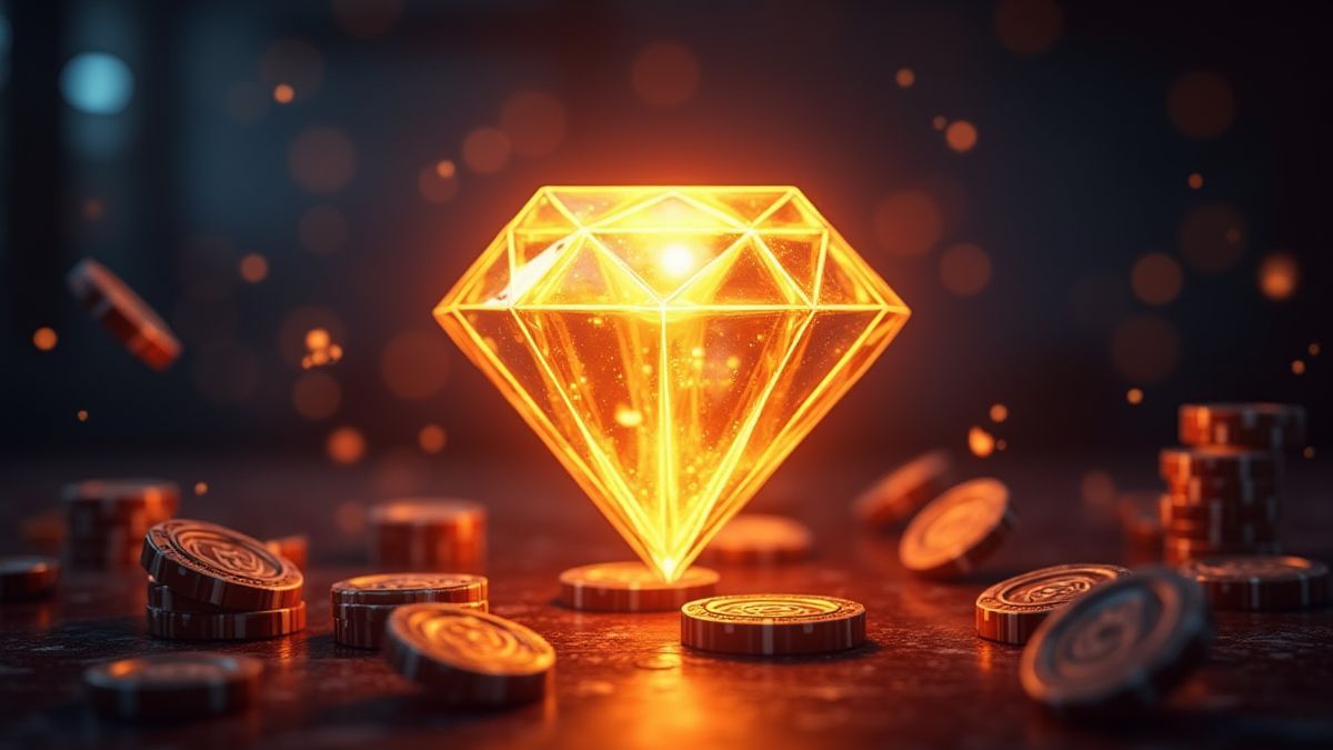 Diamant-Symbol in einem klassischen Spielautomaten