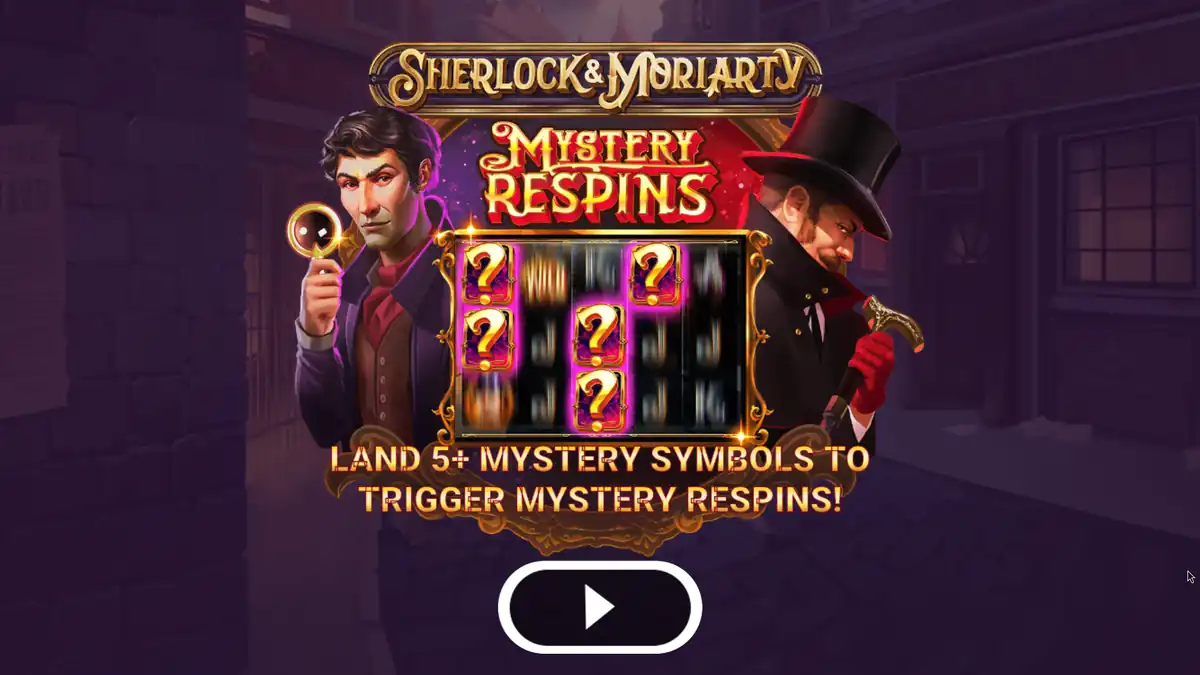 Feature-Bildschirm der Mystery-Respins von Sherlock and Moriarty WowPot