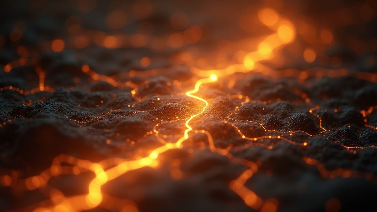 Stralende verbindingen tussen gouden symbolen.