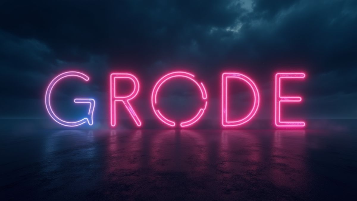 Felle neon symbolen op een stormachtige achtergrond