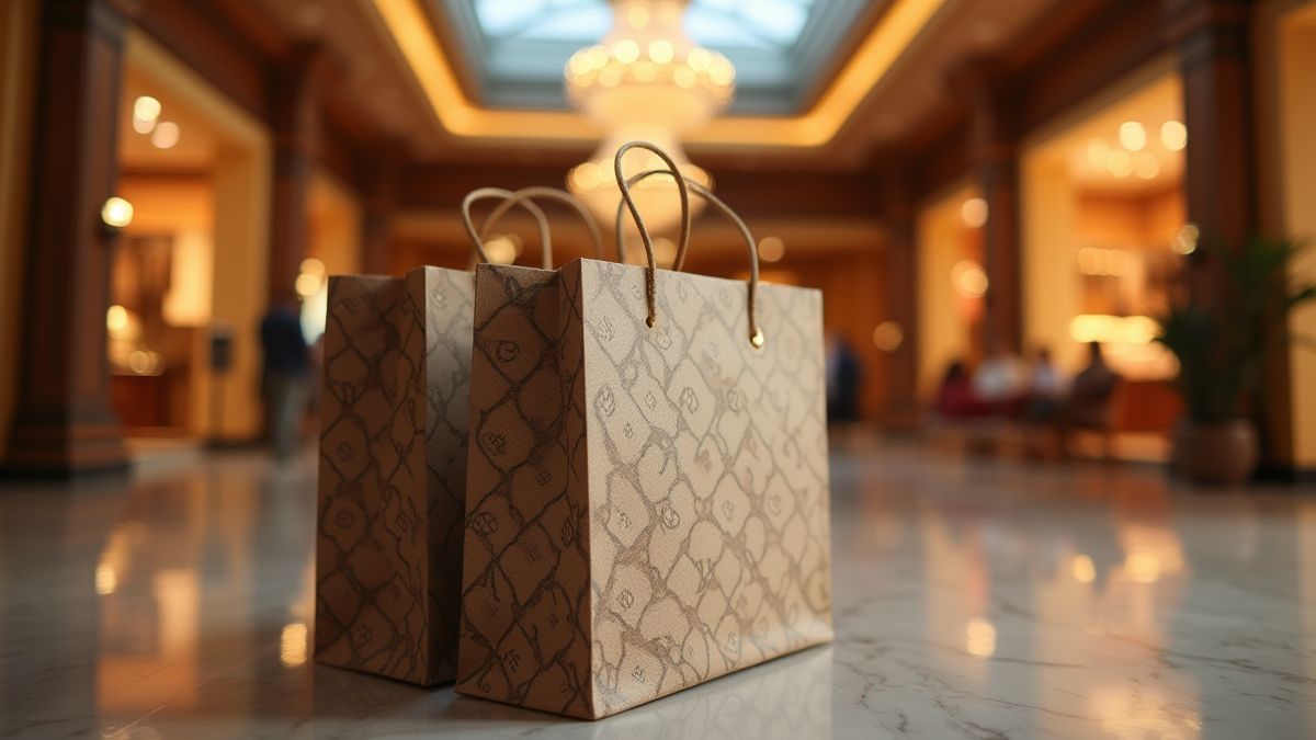 Sac de créateur dans un environnement luxueux.