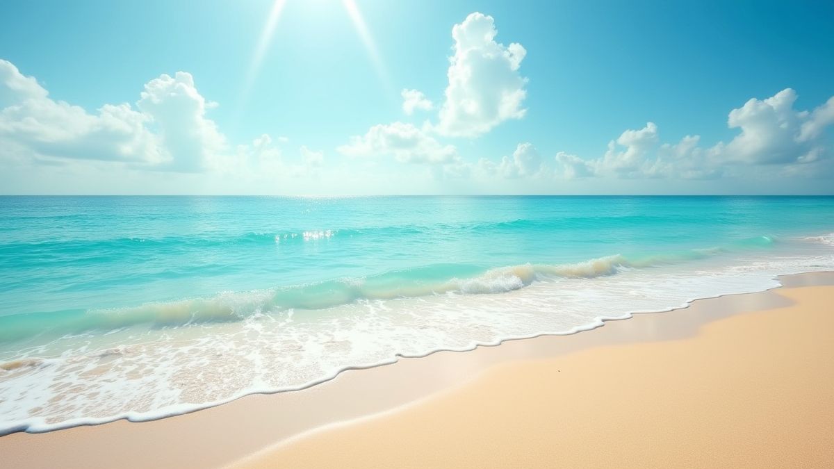 Une plage tranquille avec eau cristalline et sable doré.