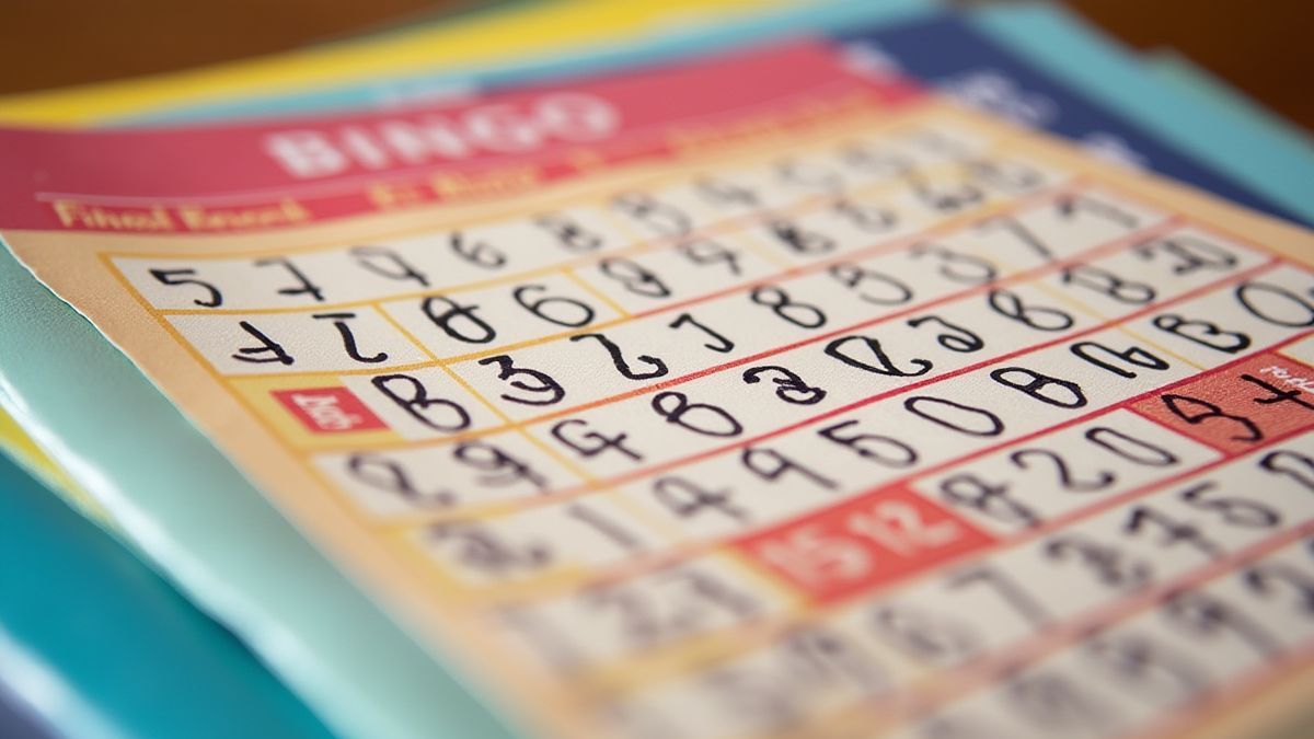 Bingo card with marked numbers