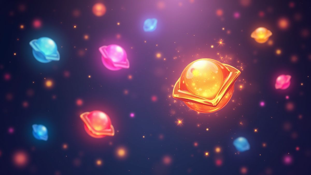 Símbolos Scatter flotando en un entorno mágico.