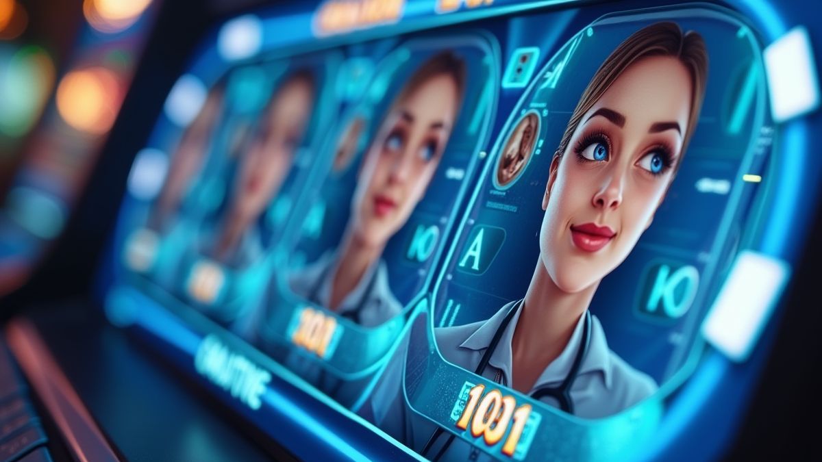 Interface van een gokkast met symbolen van het ziekenhuis thema.
