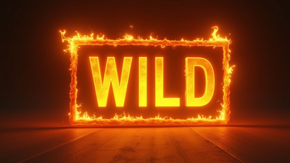 Ein brennender Rahmen verwandelt sich in ein goldenes Wild-Symbol.