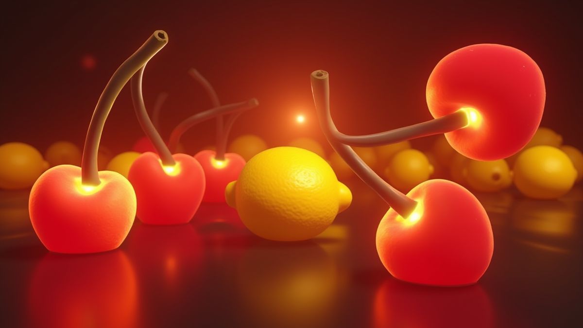 Klassische Fruchtsymbole mit dynamischem Glanz.