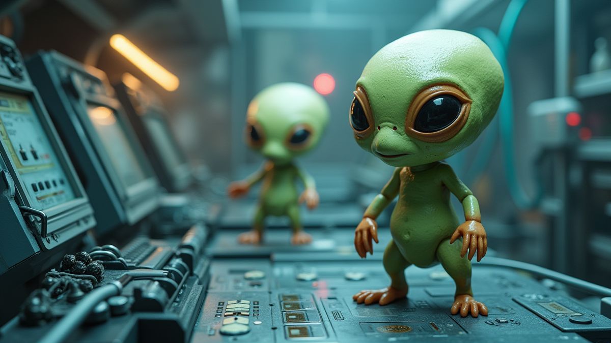 Aliens die worden gekloond in een futuristische machine.