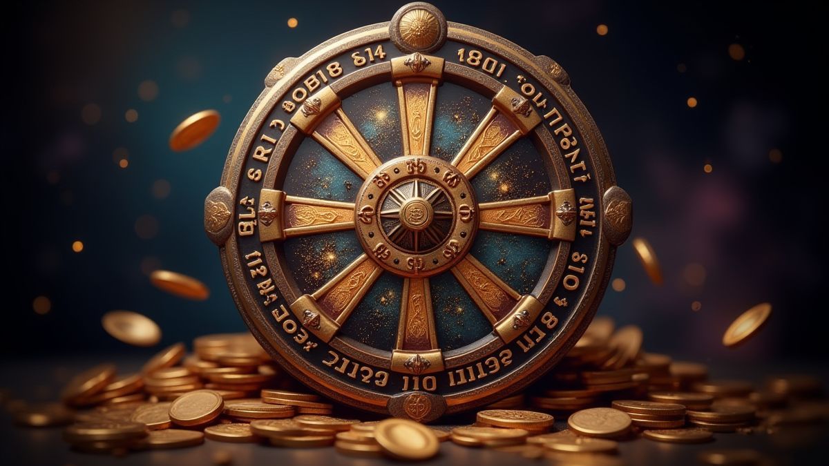 Cosmic-themed roulette with shining numbers and coins.