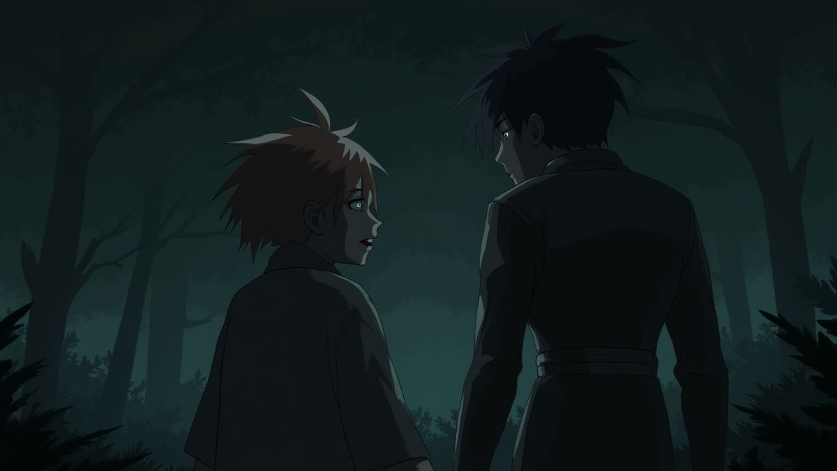 Cinematografische afbeelding van een gespannen moment geïnspireerd op Squid Game.