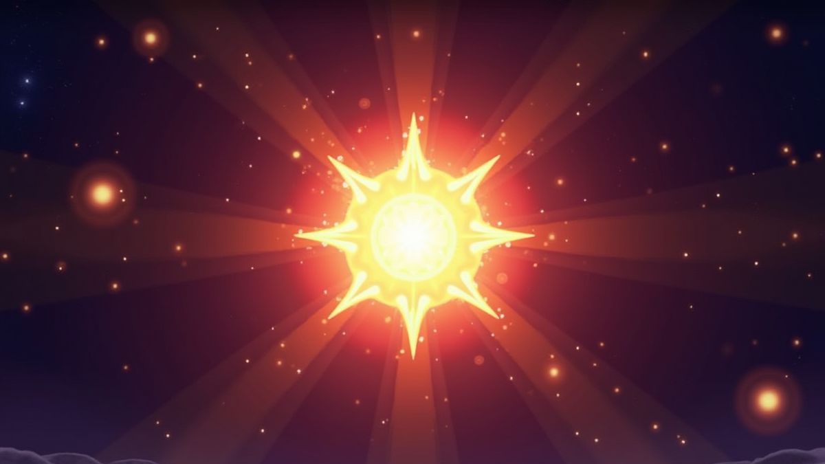 Símbolo de estrella expansiva en un entorno futurista