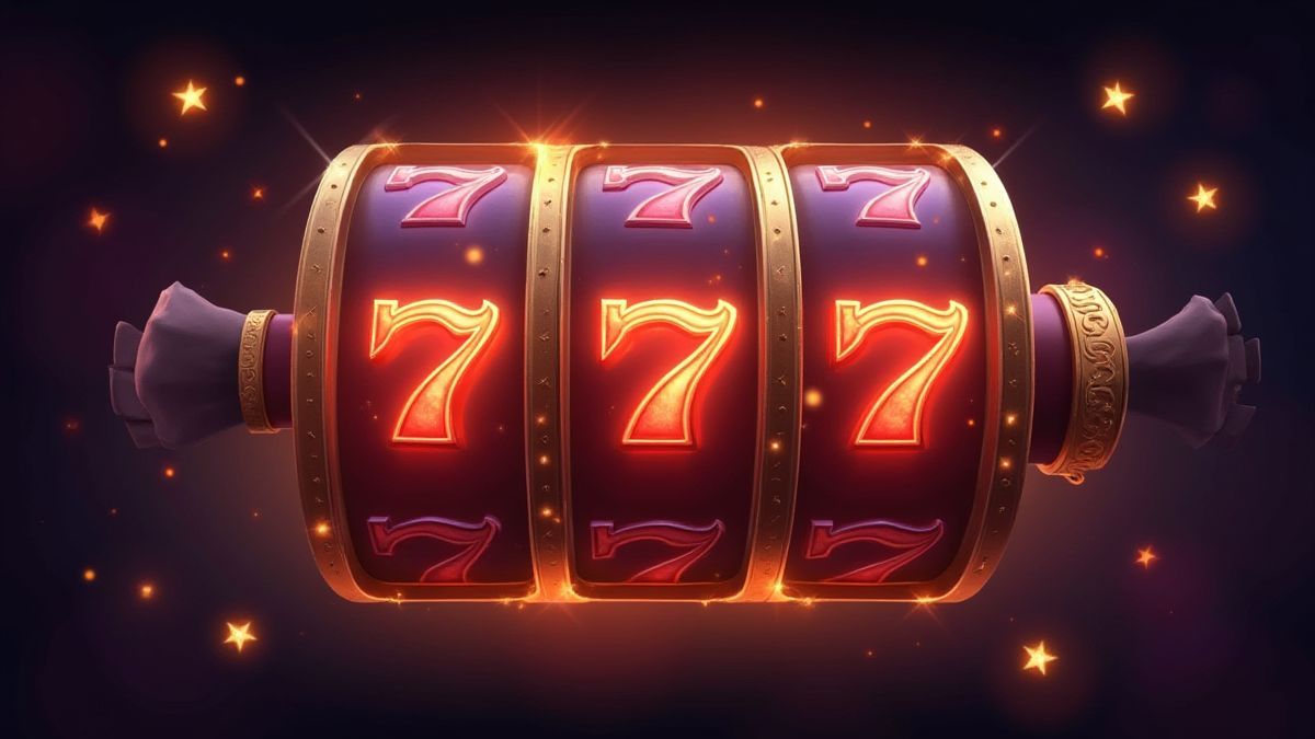 Un rouleau illuminé avec des symboles jokers empilés entourés d'étoiles brillantes.