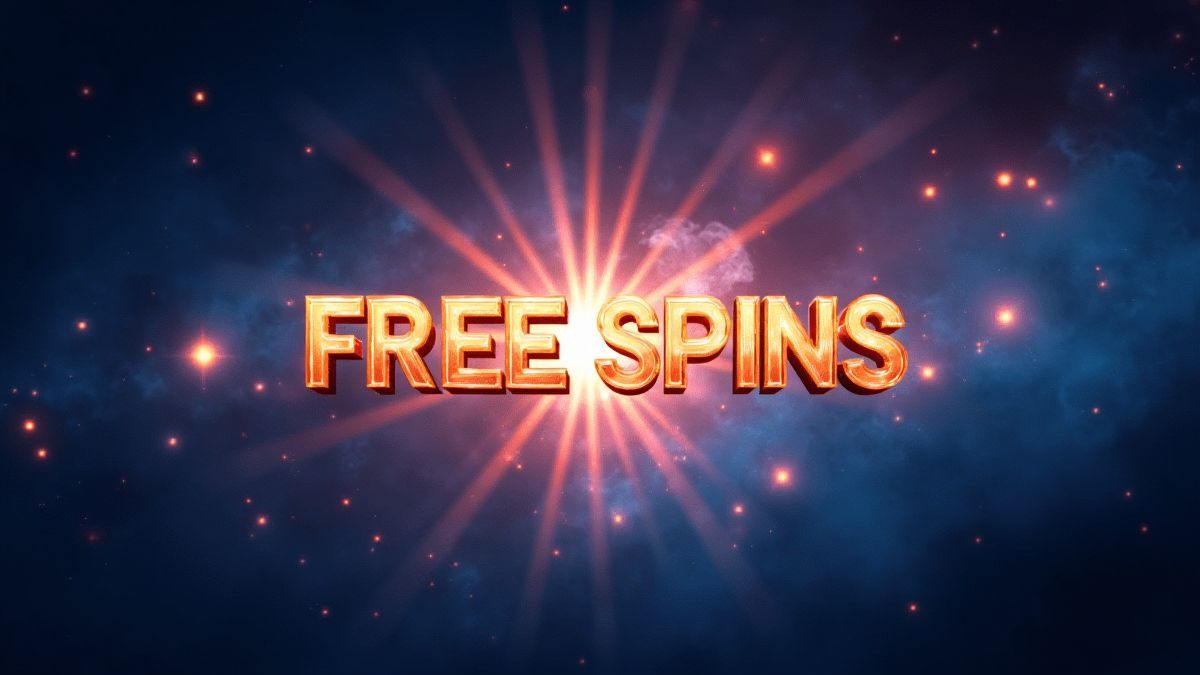 Kosmische explosie van licht met sterren die zich uitlijnen om gratis spins te activeren.