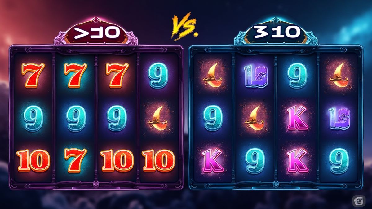 Visuele vergelijking van slots met kosmisch thema.