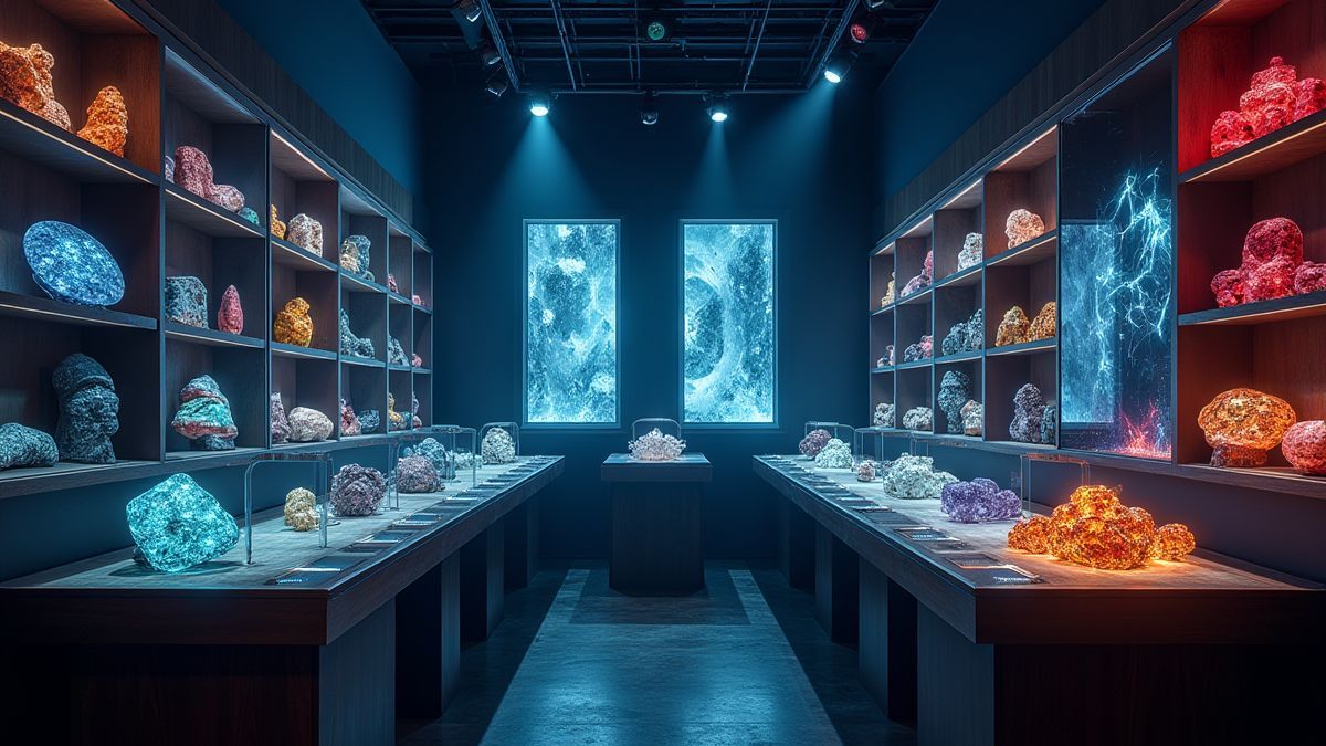 Galeria de gemas protegida com alarmas e lasers.