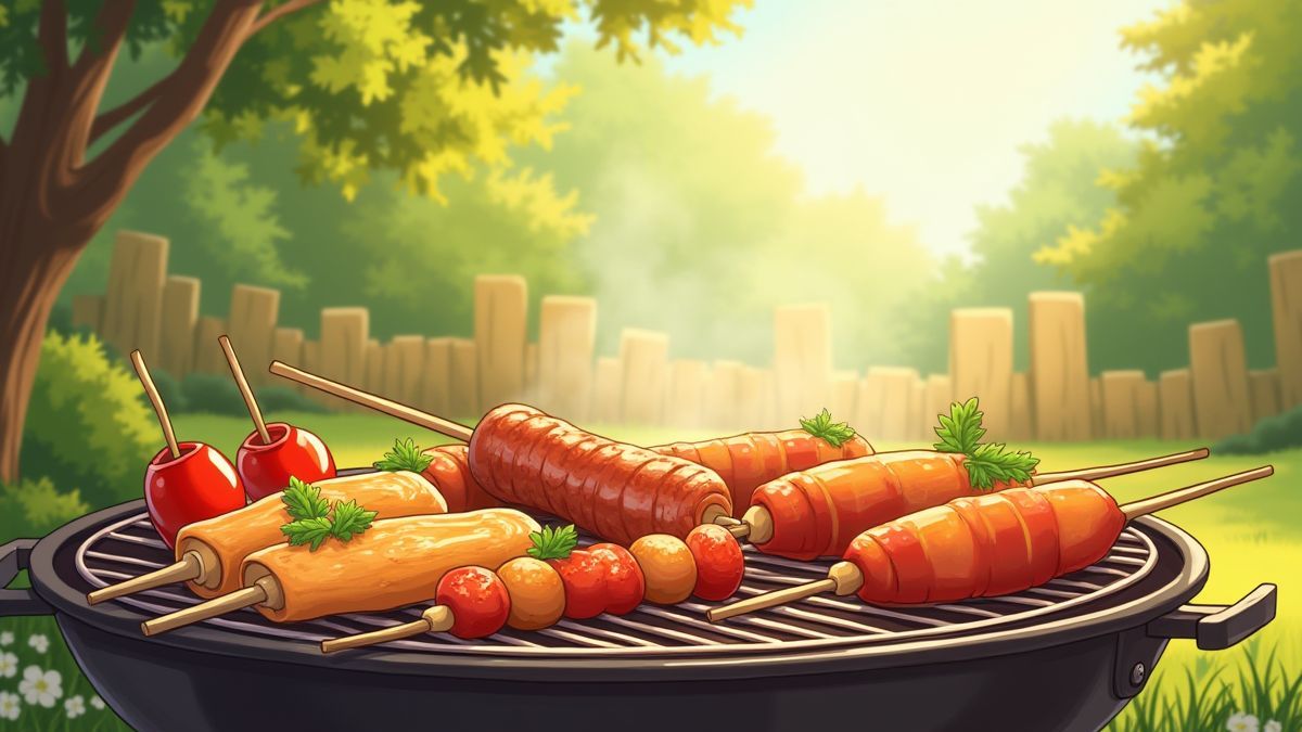 Zomerse barbecue met heerlijk eten op de grill