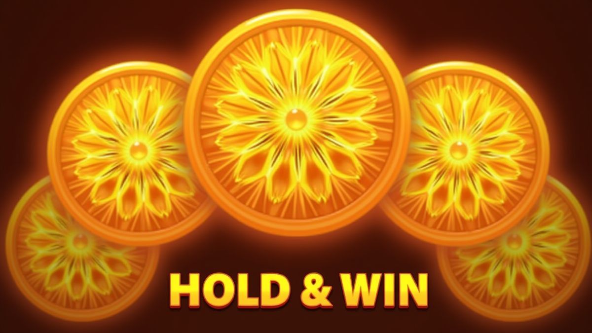 Símbolos de soles brillantes en un carrete dorado.