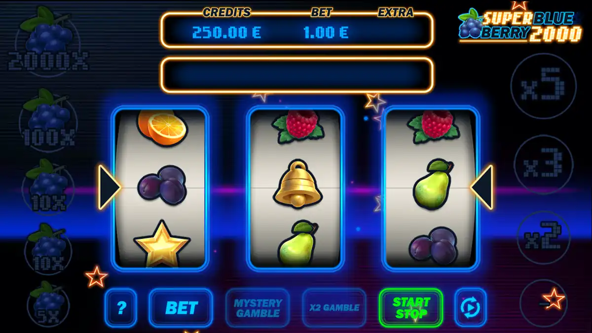 Ecrã do jogo base do Super BlueBerry 2000