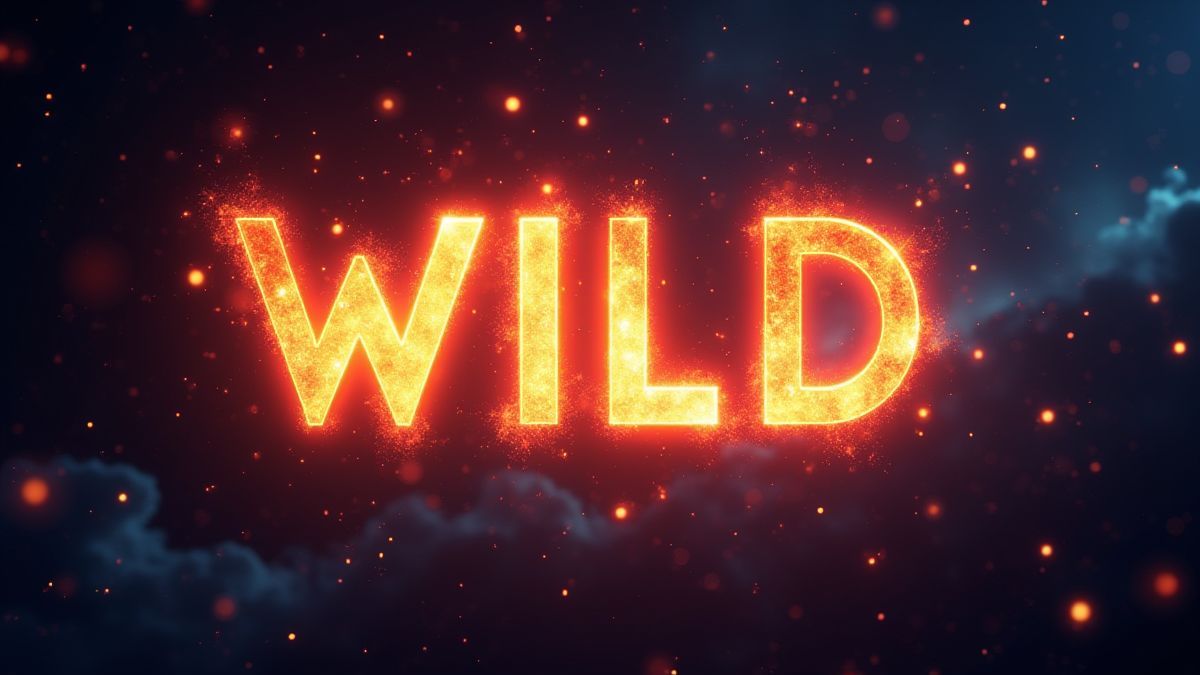 Glowing Wild symbol surrounded by cosmic light effects and particles.