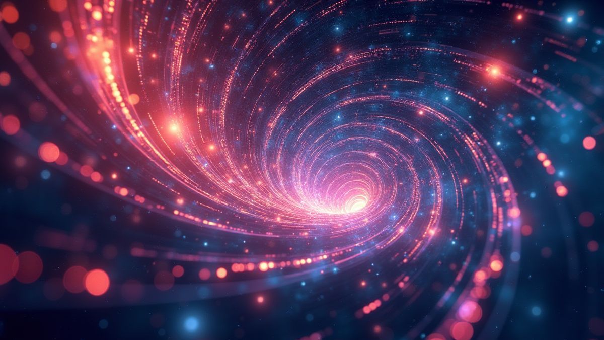 Colorful reels spinning in an endless cosmic loop.
