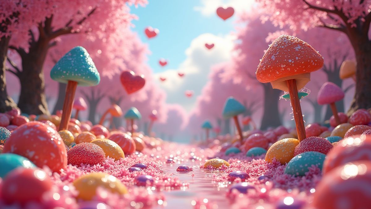 Een magische wereld vol snoep en chocolade.