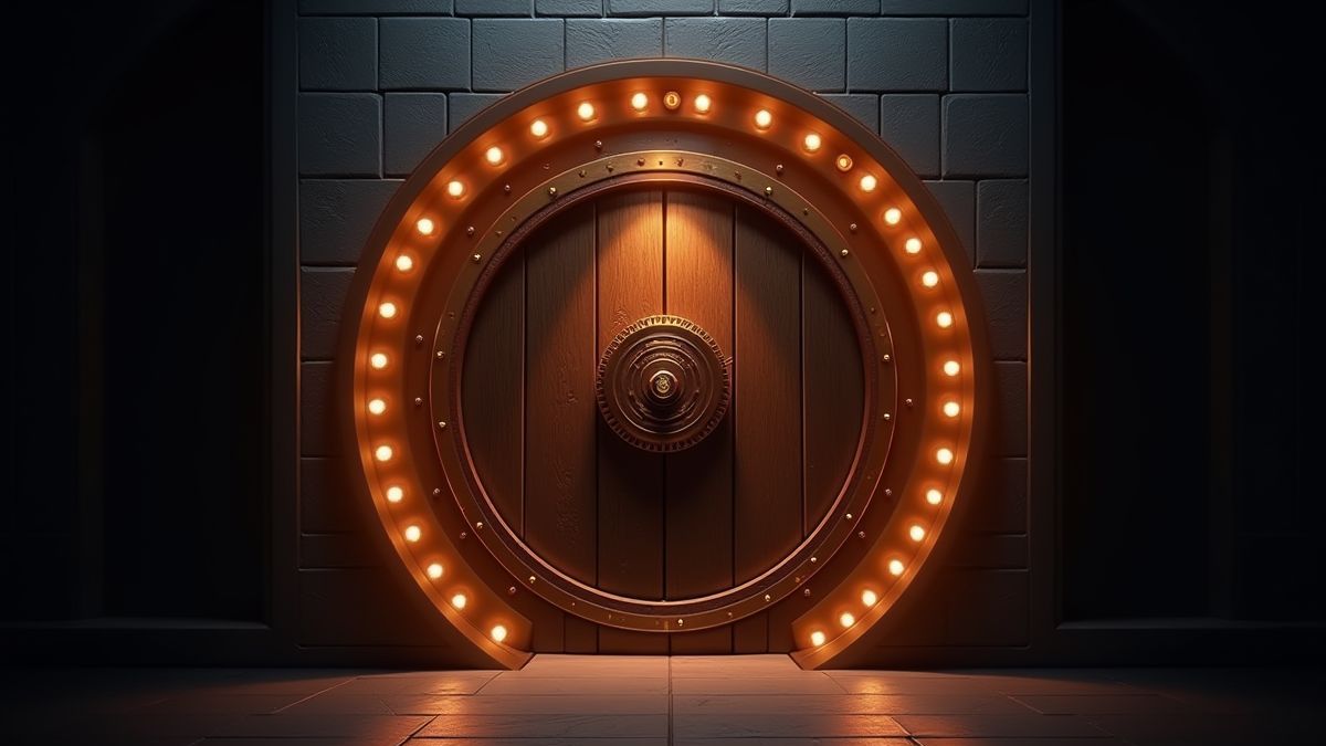 Luxury vault door with bright lights