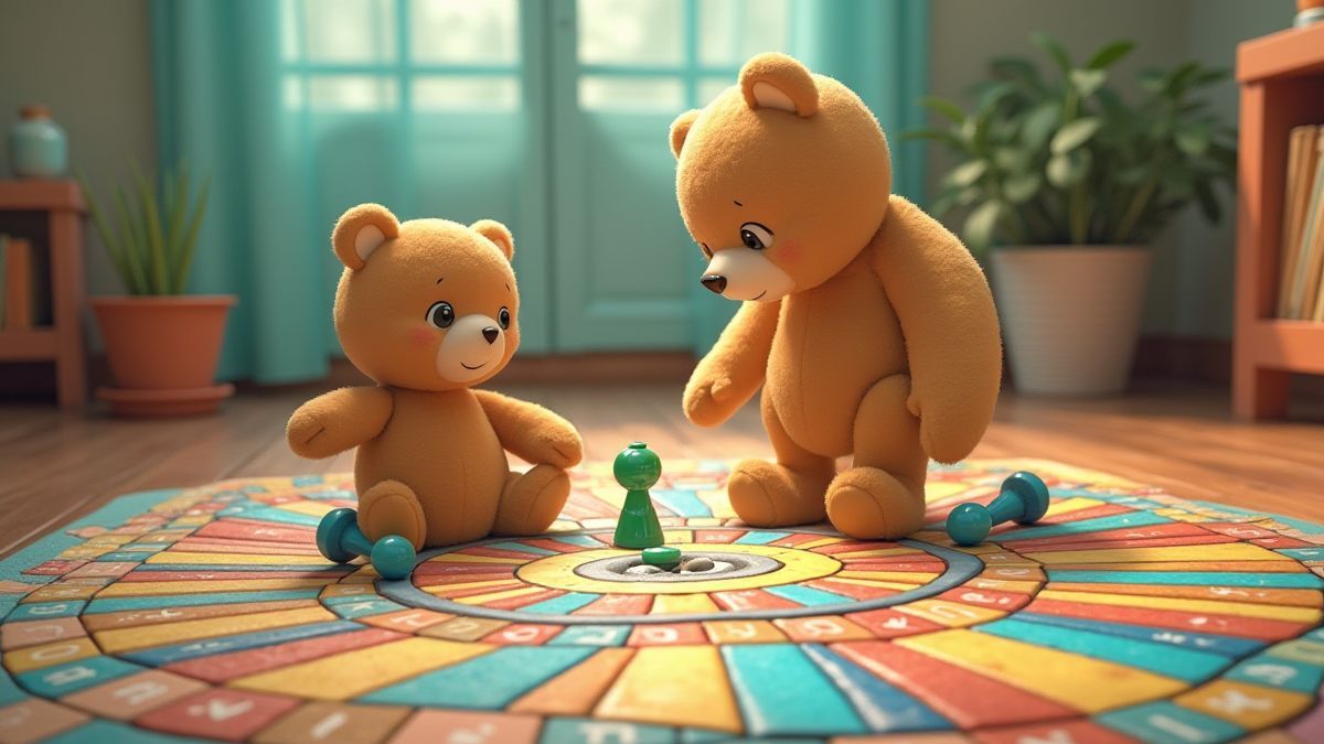 Ted jouant sur un plateau de type Monopoly.