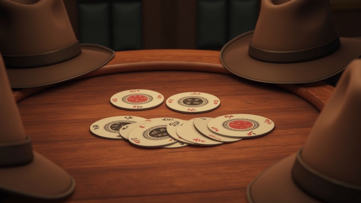 Poker table with old west details.