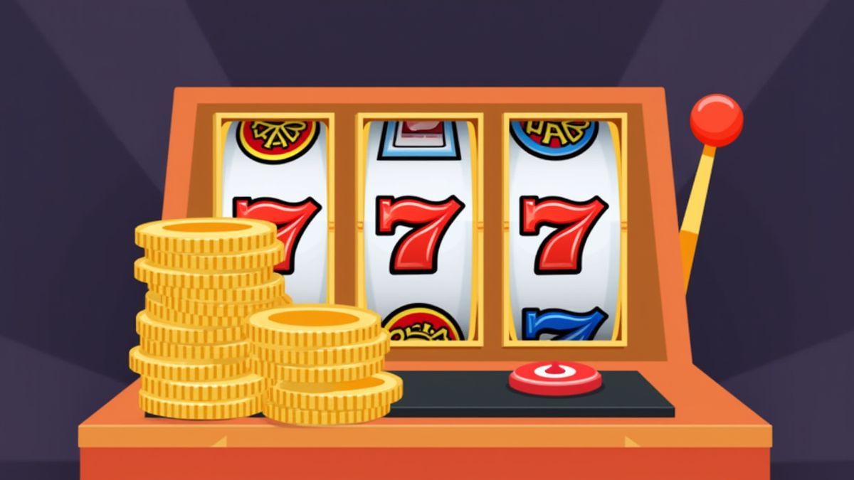 Montón de monedas doradas junto a un carrete de tragaperras.